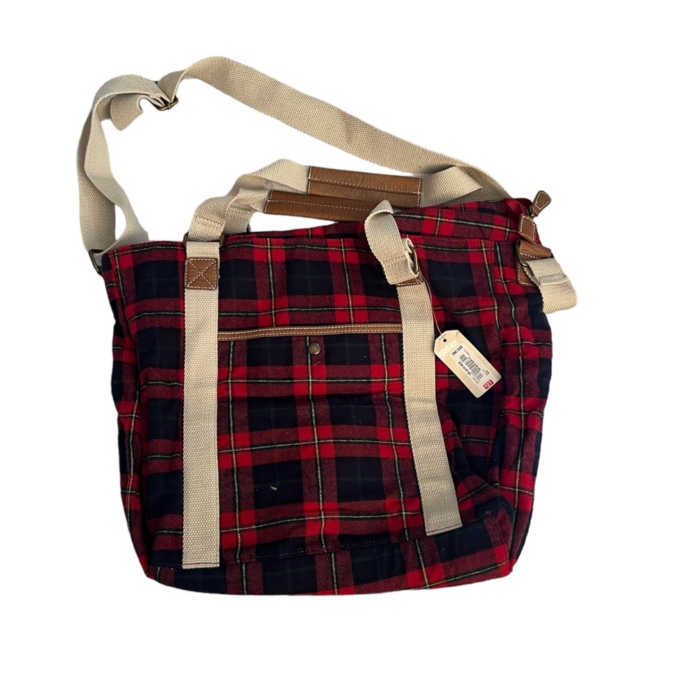 NWT Arizona Jean Co. Plaid Book Bag in Red/Black/White
